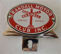 RANDALLL MOTOR CLUB LICENSE PLATE TOPPER