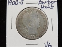 1900 S BARBER HALF DOLLAR 90%