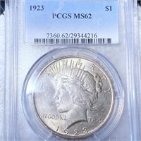 1923 Silver Peace Dollar PCGS - MS62