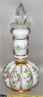 Vtg Fenton Charleton Handpainted Roses Art Glass