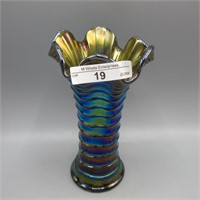 Imp. Ripple vase-6" elec. purple