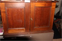 OLD WOOD CABINET WITH KEYS