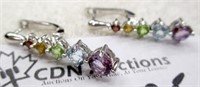 2.86ct Amethyst/Peridot/Topaz Earrings MSRP $515