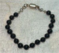 Vintage Black Bead/Stone Bracelet