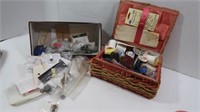 Sewing Lot-Sewing Basket, Thread & more