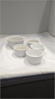 Set of 5 Assorted White Ceramic Sauce Dishes