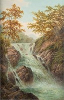 Albert Dunington 'Falls of the Mawddach' Oil on Ca