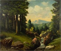 Robert William Wood Woodland Landscape O/C Paintin