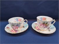 Pair of Ansley Teacups and Saucers