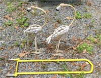 Metal Flamingos and Hound Hog Support Stake