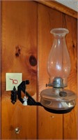 2 oil lamps on wall with brackets included