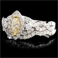 0.97ctw Fancy Color Diamond Ring in 18K WG