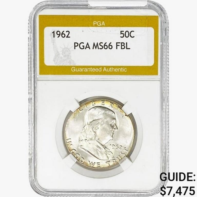 1962 Franklin Half Dollar PGA MS66 FBL