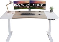$330 63x30Inch Dual Motor Electric Standing Desk