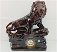 Rare Vintage Keramik German ceramic lion clock