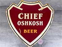 Chief Oshkosh Beer wooden sign