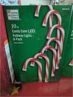 (2) Home Accents Holiday Lighted Candy Cane Sets