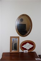 2 mirrors, stained glass