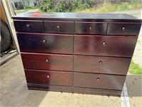 10 Drawer Wood Dresser 42"x15”x32”tall