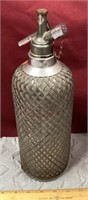 Vintage Grey Webbed Seltzer Water Bottle