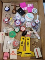 Luggage tag, travel sewing kits, matches