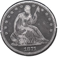 1871 HALF DOLLAR F