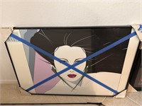 PATRICK NAGEL 1980s WOMAN  FRAMED ART