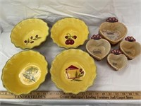 Temptations set of four colorful bowls, and heart