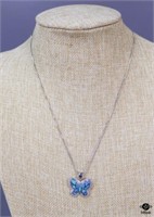 Sterling Necklace w/Butterfly Pendant