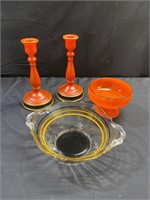 Orange & Black Glassware