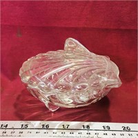 Footed Glass Seashell Dish (Vintage)