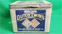 U-No Dutch Twins Cream Wafers Vintage Tin