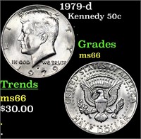 1979-d Kennedy Half Dollar 50c Grades GEM+ Unc