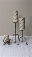 METAL CANDLE STICKS AND CANDLES