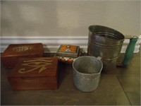 3 Keepsake Boxes & Vintage Utensils