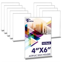 10 Pack Acrylic Sign Holder 4x6, Double-Sided Stan