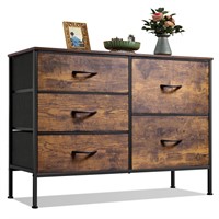 WLIVE Dresser for Bedroom with 5 Drawers, Wide Be