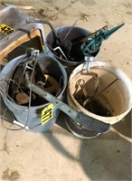 (3) Buckets of hand tools, hardware, & more