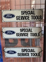 3 x Ford Service Tools Masonite Dealership Signs