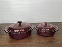 Corning Ware Vision Cranberry Covered Casserole
