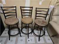 3 BAR STOOLS 24H SEAT 36H BACK