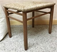 Woven Top Wood Side Table