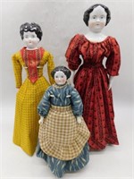 China Head Dolls with Stands.