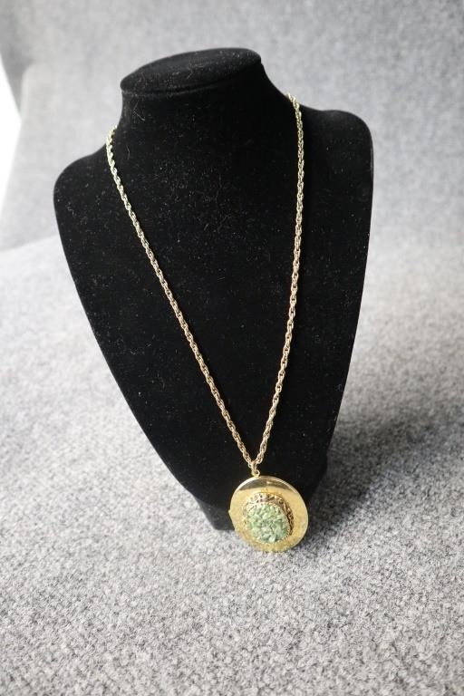 Vintage Jade Locket Necklace