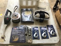 Fishing sine, hooks, led light and more