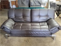 Relax Lounger - Brown Leather Futon