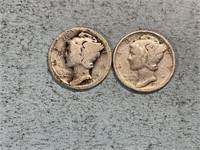 1918 and 1918D Mercury dimes