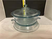 8”round casserole glass dish with base