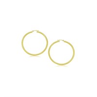 14k Gold Polished Hoop Earrings 15 Mm