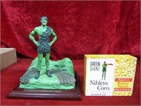 (2)Green giant figure, niblets radio.